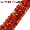 Red Beads Round Carnelian Natural Banded Agat Natural Stone Charm Beads For Jewelry Making DIY Bracelet Necklace 4 6 8 10 12 Mm