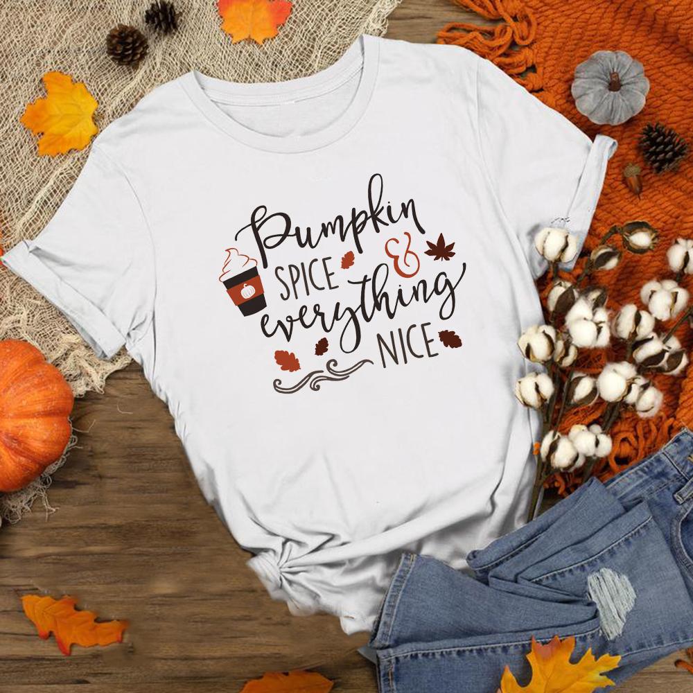 Happy Fall Pumpkin Halloween Day Graphic Tees Women Short Sleeve T Shirt Streetwear Aesthetic T