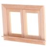 1/12 Dollhouse Miniature Double Window Wooden 2 Pane Frame and Glass Plate Doll House DIY Double Window Accessories