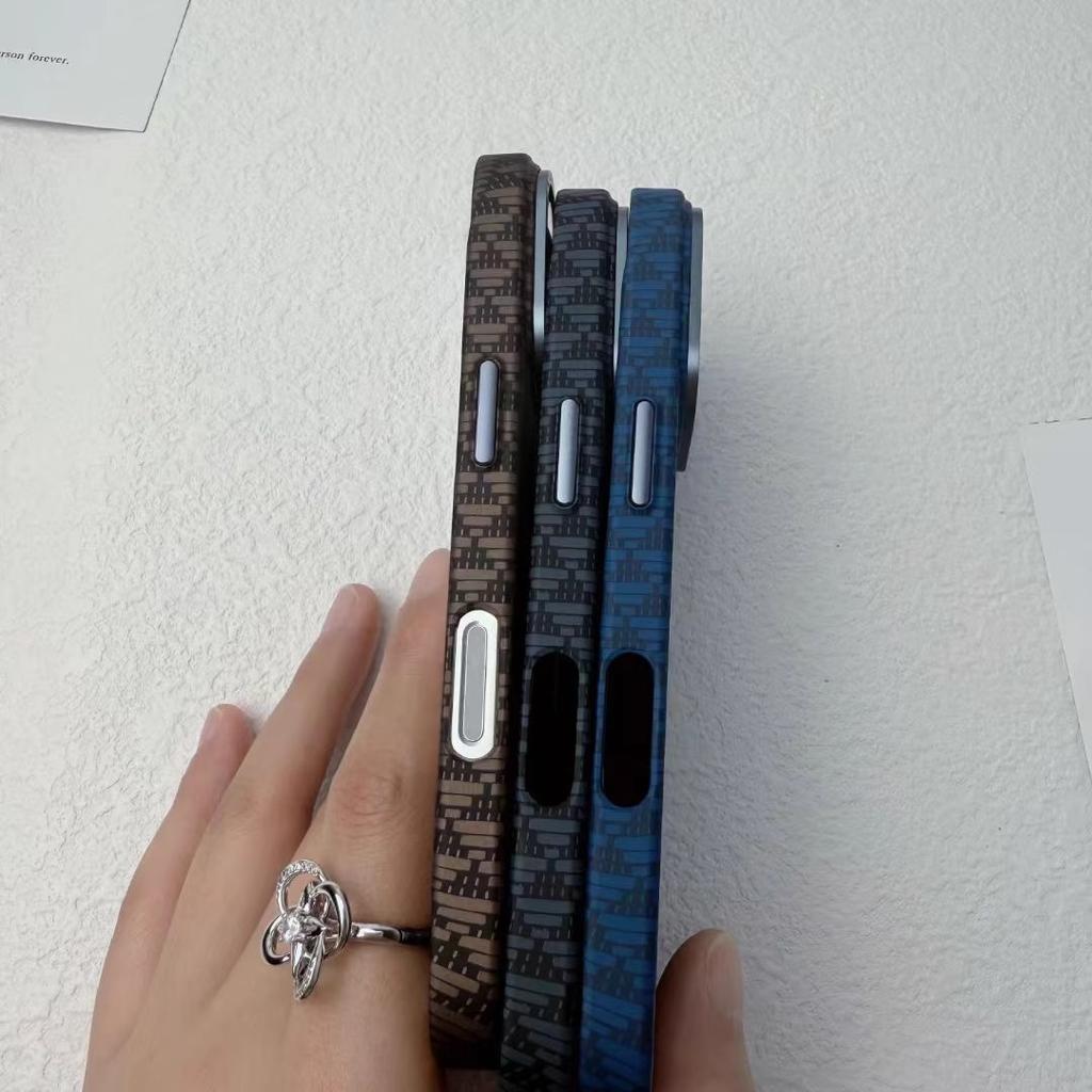 Applicable To Apple 16 ProMax Source Pattern Mobile Phone Case PC Carbon Fiber IPhone 15 Metal Lens Anti Fall Protection Case