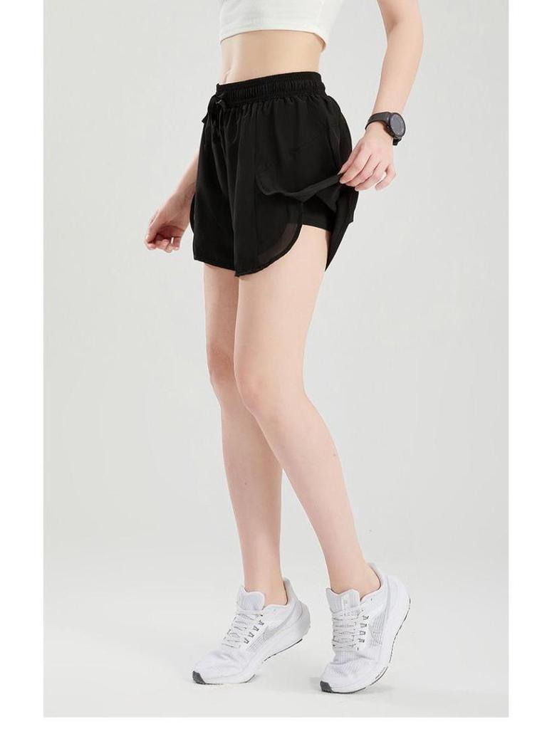 Women's Quick-Dry High-Waist Summer Running Shorts - Breathable, Loose, Anti-Exposure Fitness Pants