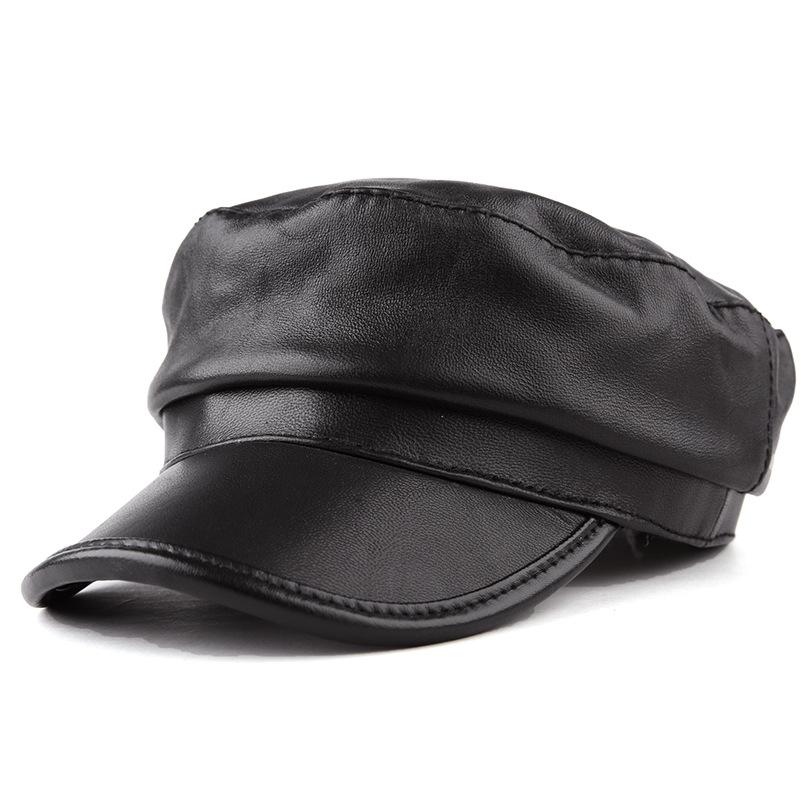 

Осенне-зимняя повседневная восьмиугольная шляпа из овчины Кепка газетчика XXL(59-60cm) чёрный