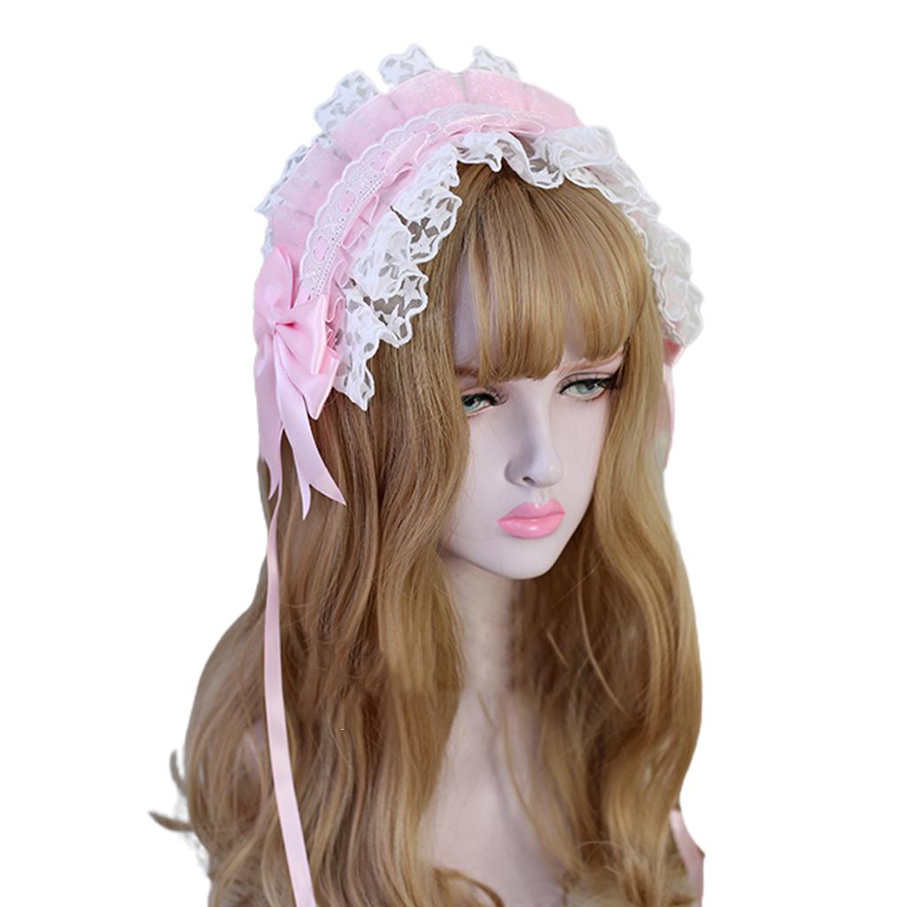 Lolita Maid Cosplay Hair Accessory Headband Japanese Star Lace Ribbon Headdress
