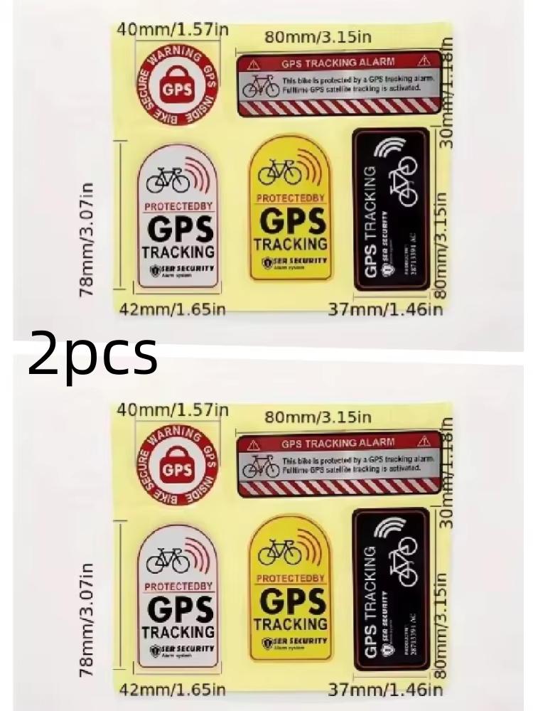 1/2/3/4pcs GPS Tracking Alarm Sticker MTB Road Bike Scooter Motorcycle Anti-Theft Decal Warning Reflective Paster For Bicycle