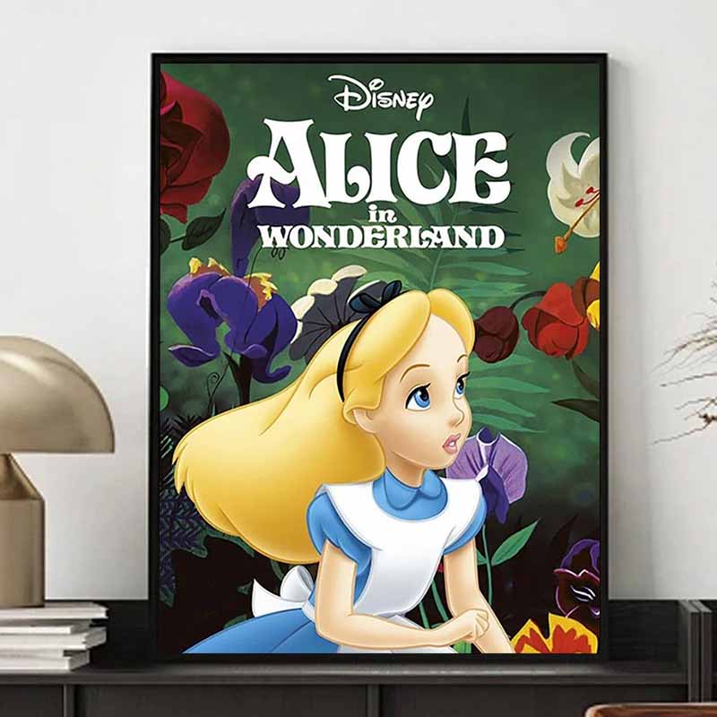 Disney Diamond Painting Alice in Wonderland Illustration DIY Gift Suitable for Living Room Bedroom Office and Home Décor