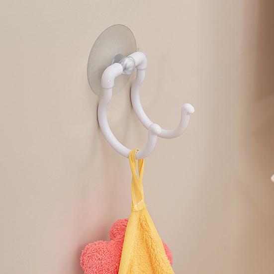Přísavkový háček 2-háčkový věšák na ručníky Bezděrový nástěnný háček Koupelnový kuchyňský háček na oblečení Ručníky Župany Lufu