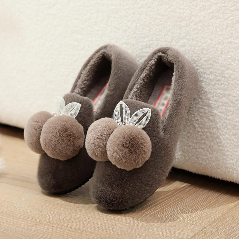 Winter New Indoor Warm Cotton Slippers Women's Bags and Household Thick-soled Non-slip Soft-soled Cotton Shoes Doudou Shoes