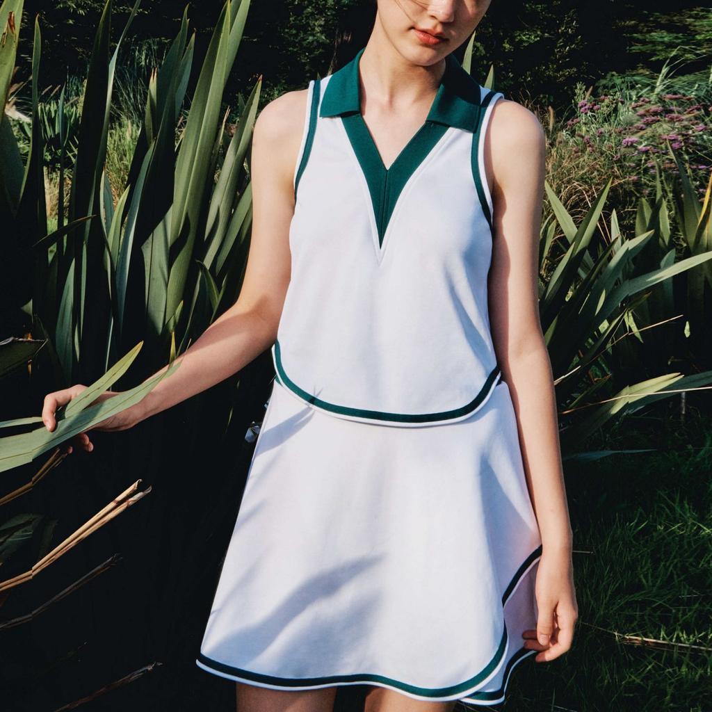 Adidas Originals X Notitle Collaboration FW23 Robe Sans Manches Col V Color Block Femmes Robes Blanc IN1095