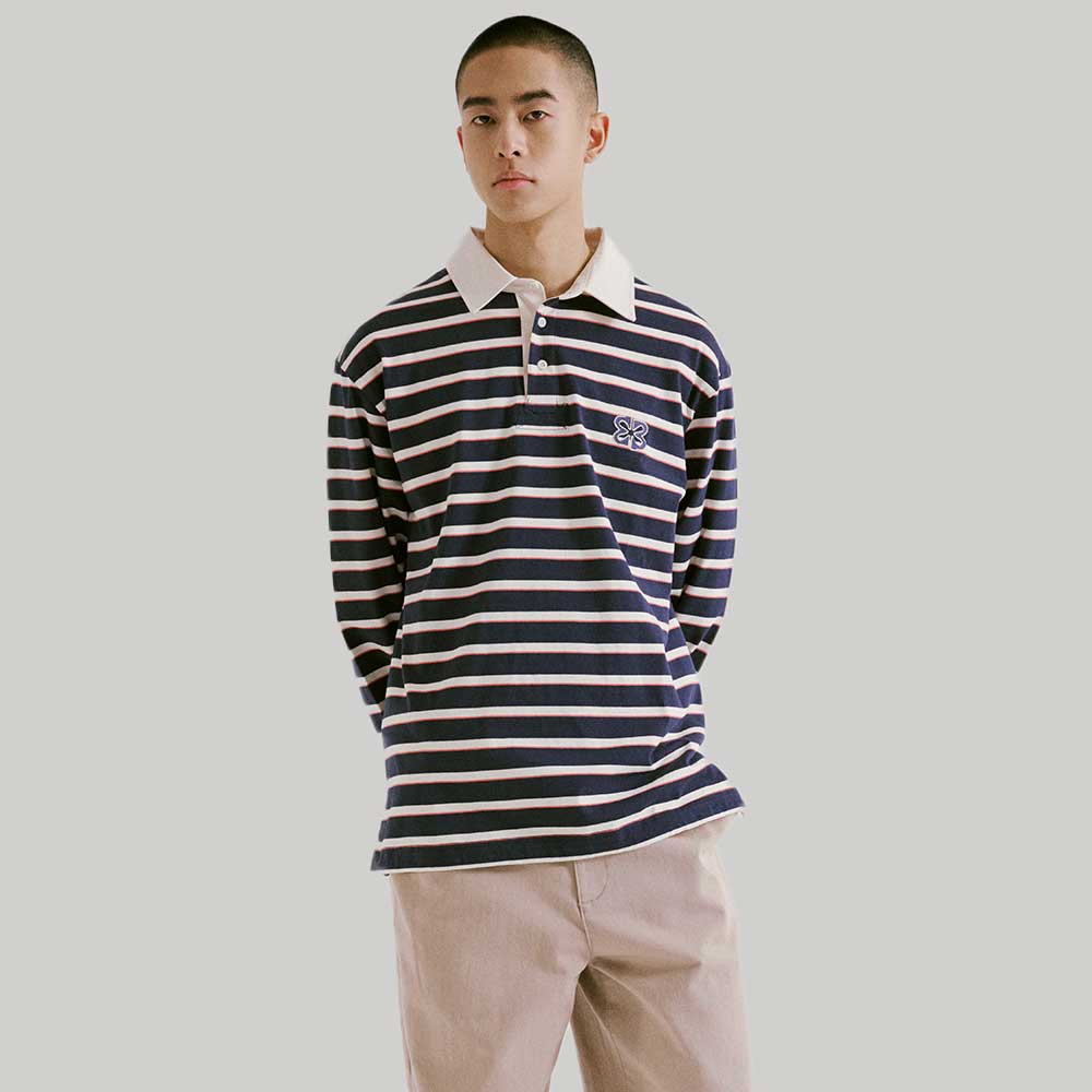Mark M Multi-Stripe Rugby Tee (Mkibb8707) Re/L
