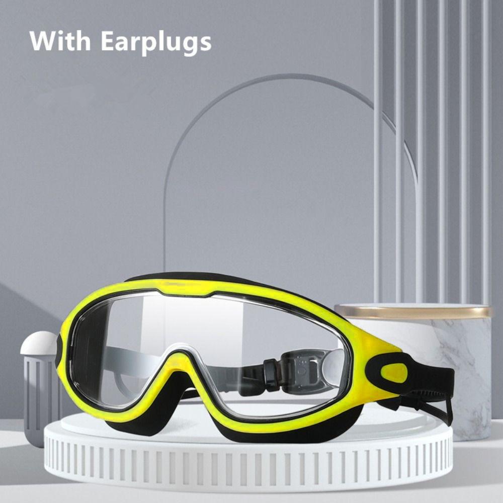 

Big Frame Anti-UV Anti-Fog Silicone Swimming Goggles Swim Eyewear Swimming Glasses Diving Eyewear жёлтый/чёрный