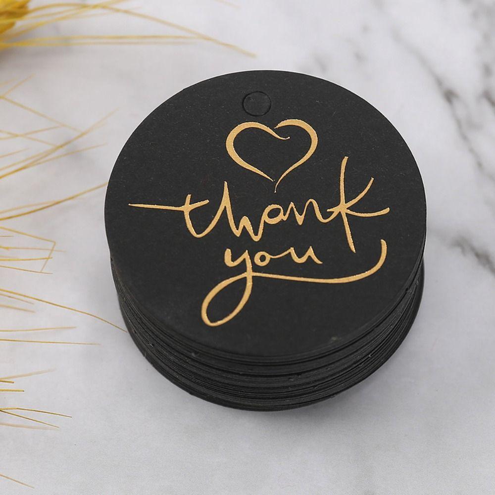 4.5X4.5cm Round Hang for Wedding Birthday Party White Thank You Tag Lables Gift Decoration Thank You Card