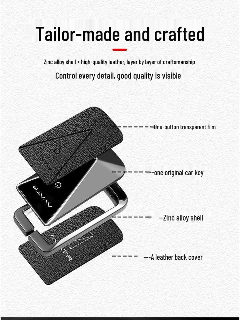 Compatible with Avatr 12 Key Case: Men's Shell and Women's Buckle In Pro/Max/Ultran Models, Lightweight Design