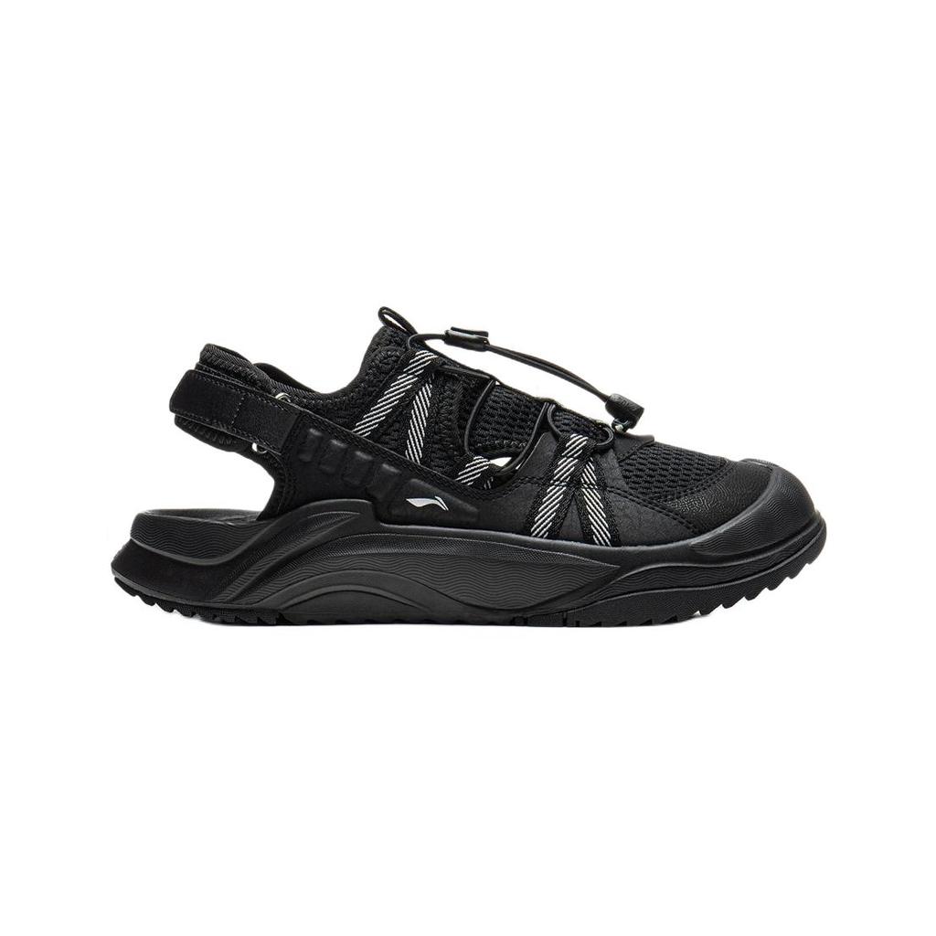 Li Ning Kinder Bequeme Vielseitige Rutschfeste Abriebfeste Low-Top Sandalen Kindersandalen Schwarz YKUV002-3