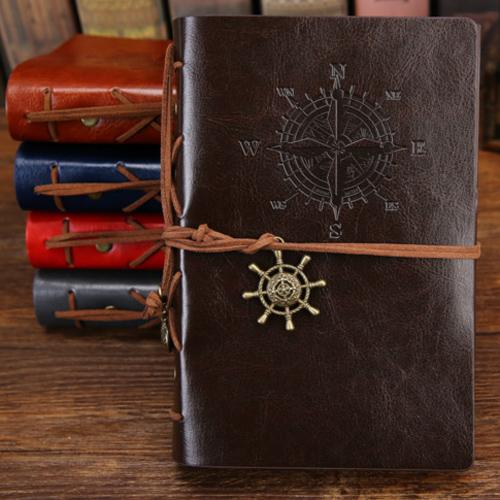 Retro Spiral Notebook Diary Notepad Vintage Pirate Anchors Pu Leather Note Book Replaceable Stationery Gift Traveler Journal Quality