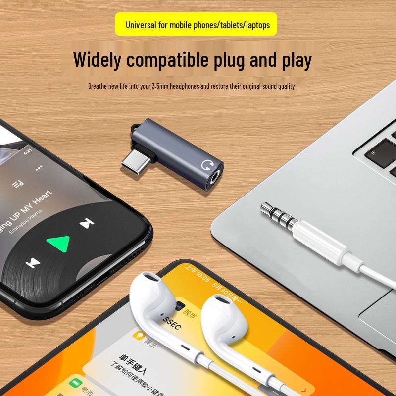 Universal 3.5mm To Type-C Headphone Adapter for Apple, Huawei, Xiaomi, Samsung Devices