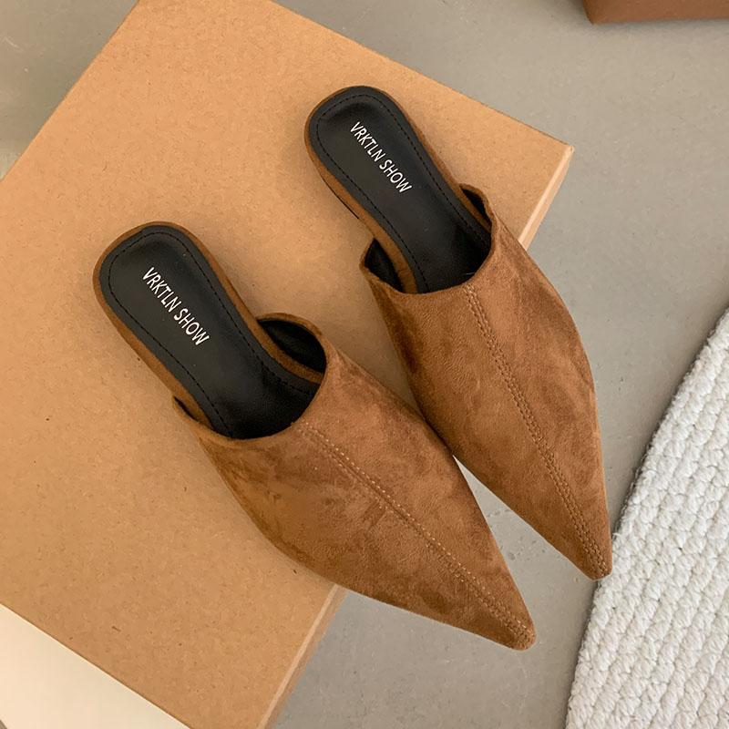 

Мода 2025 Роскошные Летние Пляжные Балетки Женские Шлепанцы Обувь Модные Балетки с Острым Носком Женские Мюли Женские Шлепанцы Сандалии 35 хаки