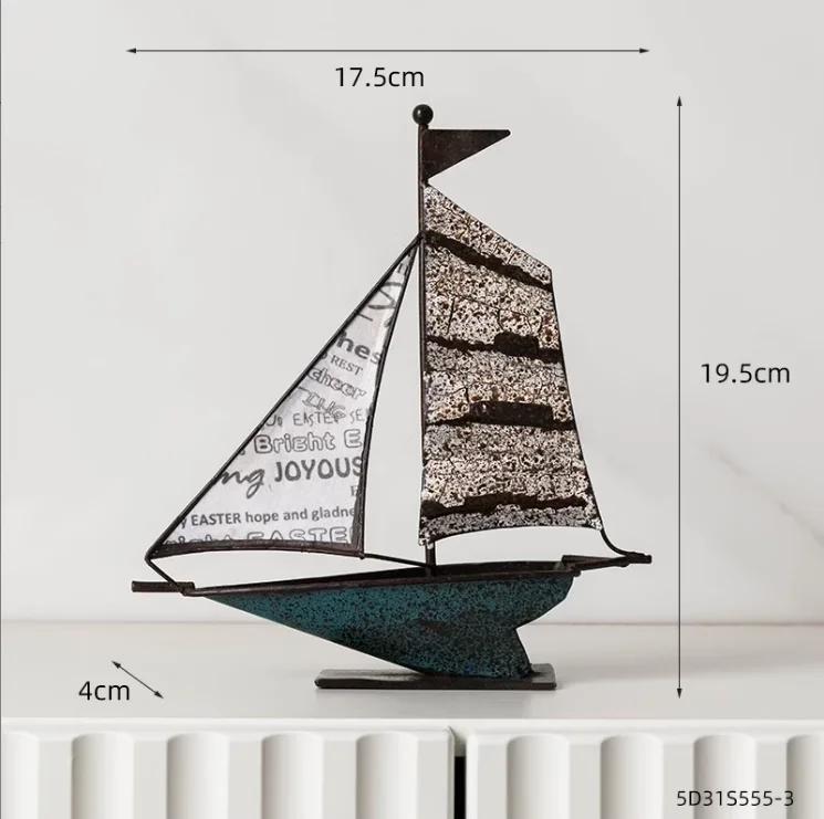 Creative Sailing Model Figurines Living Room TV Cabinet Wine Cabinet Office Table Miniatures Luxury High-end Decor Statua FYFM