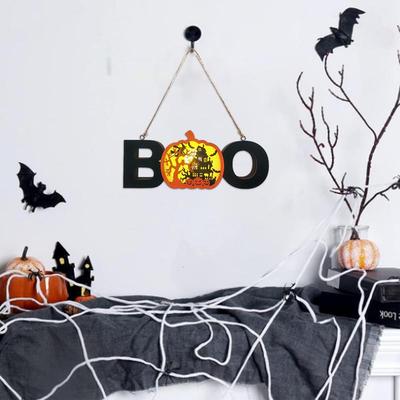 Leuchtendes Boo Schild Kürbis Leuchtende Buchstaben Leuchtschild Für Zuhause Küche Kamin Tischdeko Halloween Dekorationen Party