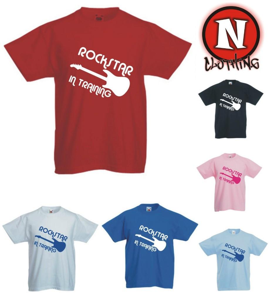 Estrella de Rock En Camiseta Entrenamiento Música Emo Banda Guitarra Niños 3A