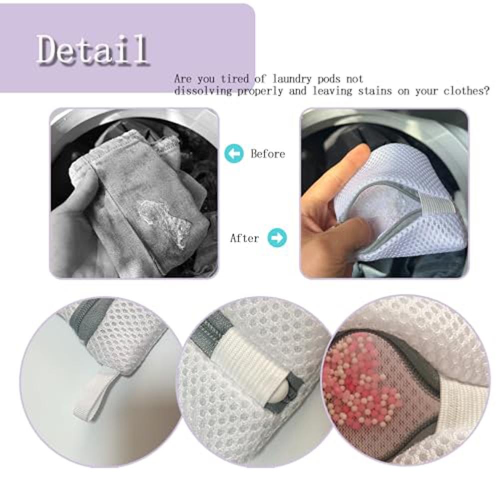 4 Pack Laundry Dissolving Bags Size 3.94 x 3.94 x 1.57 Inch Polyester Mesh