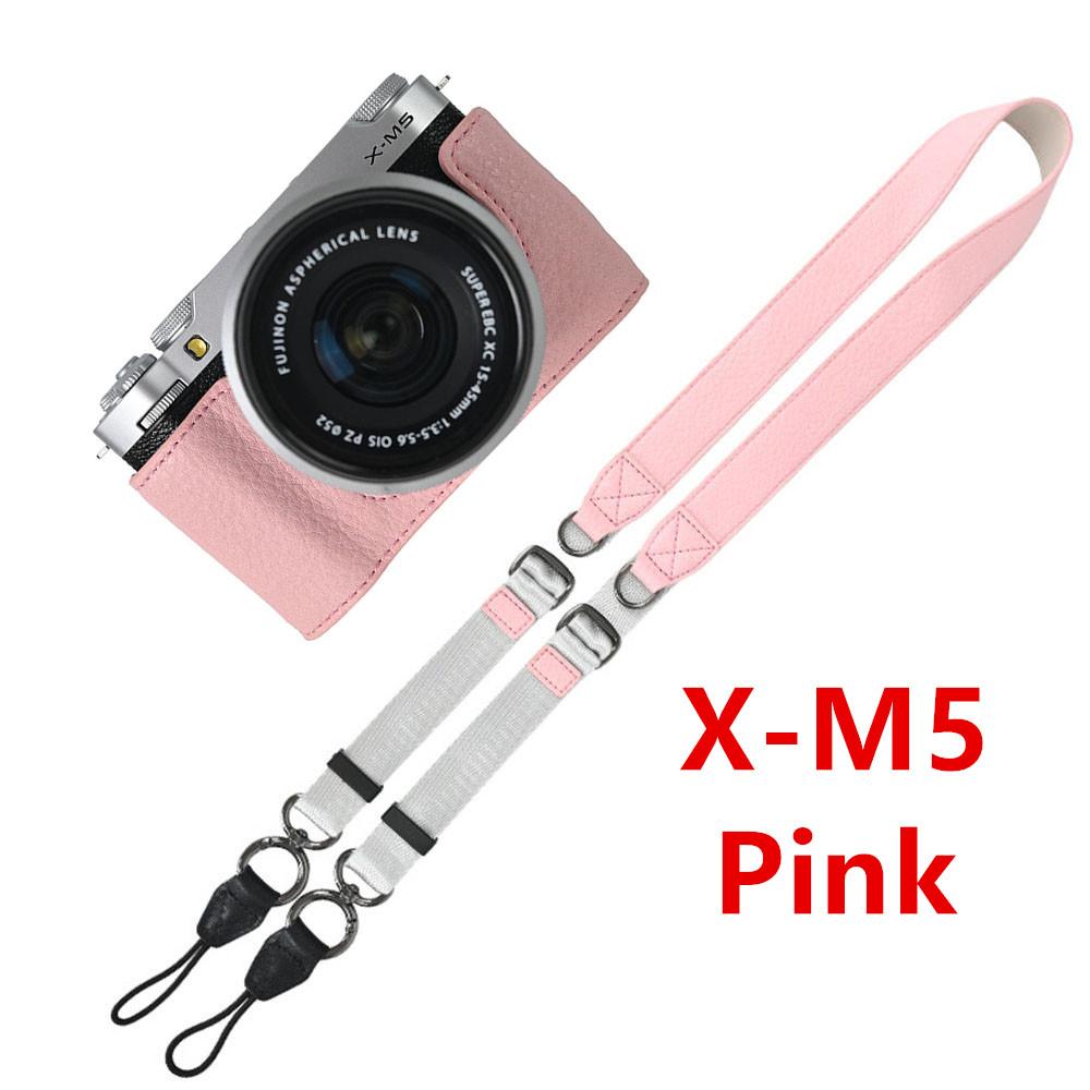 Litchi Skin PU Leather Half Case for Fujifilm Fuji XT50 XS10 XS20 XT30 XT30II XT20 XT10 XT5 XM5 Battery Opening Cover With Strap