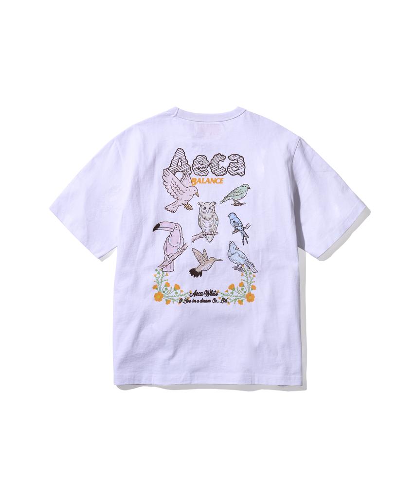 AECA Aeca Birds Half Sleeve-White