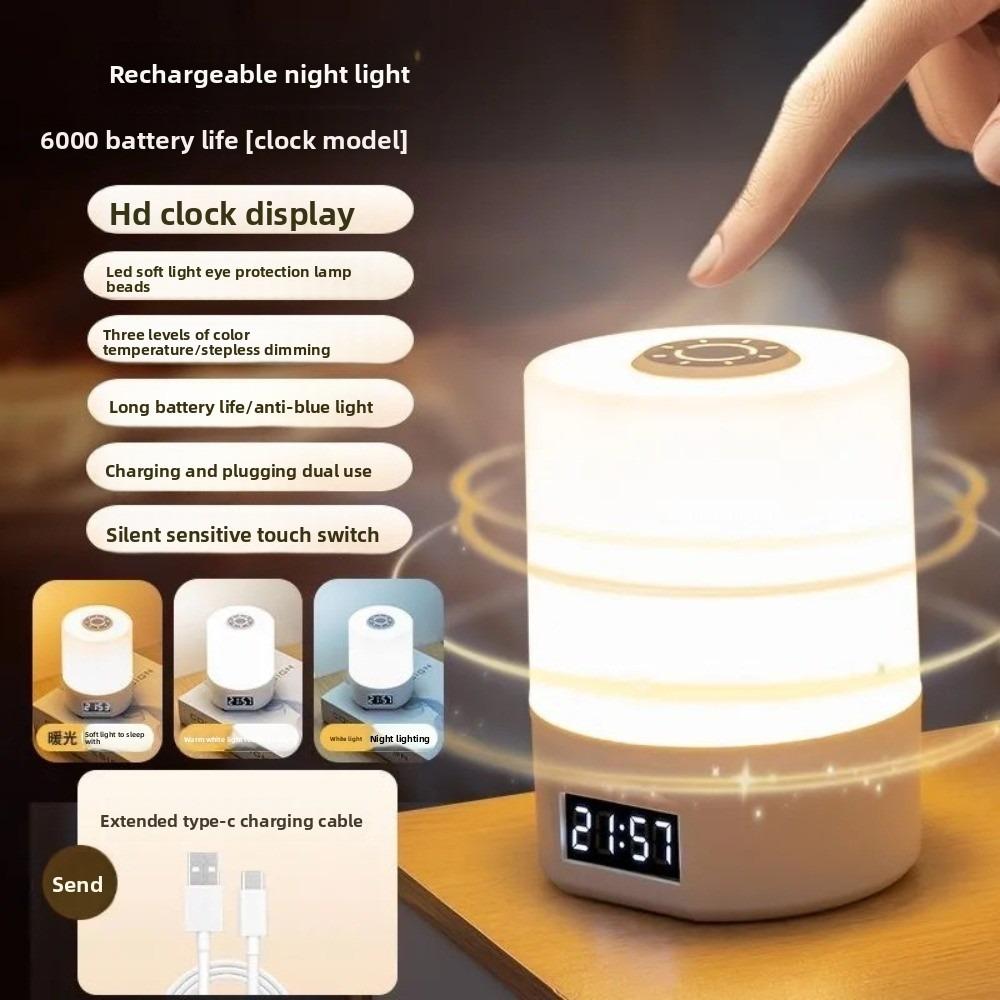 

Tricolor Bedside Lamp Rechargeable Sleep Lamp New LED Night Light Table Dormitory