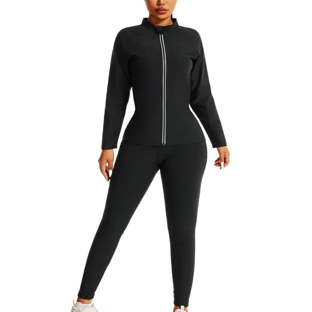 Damen Saunazug Übergröße Europäisch & Amerikanisch: Bauchkontroll-Yoga-Schweißbekleidung, Taillenformende Fitness-Bodyformer