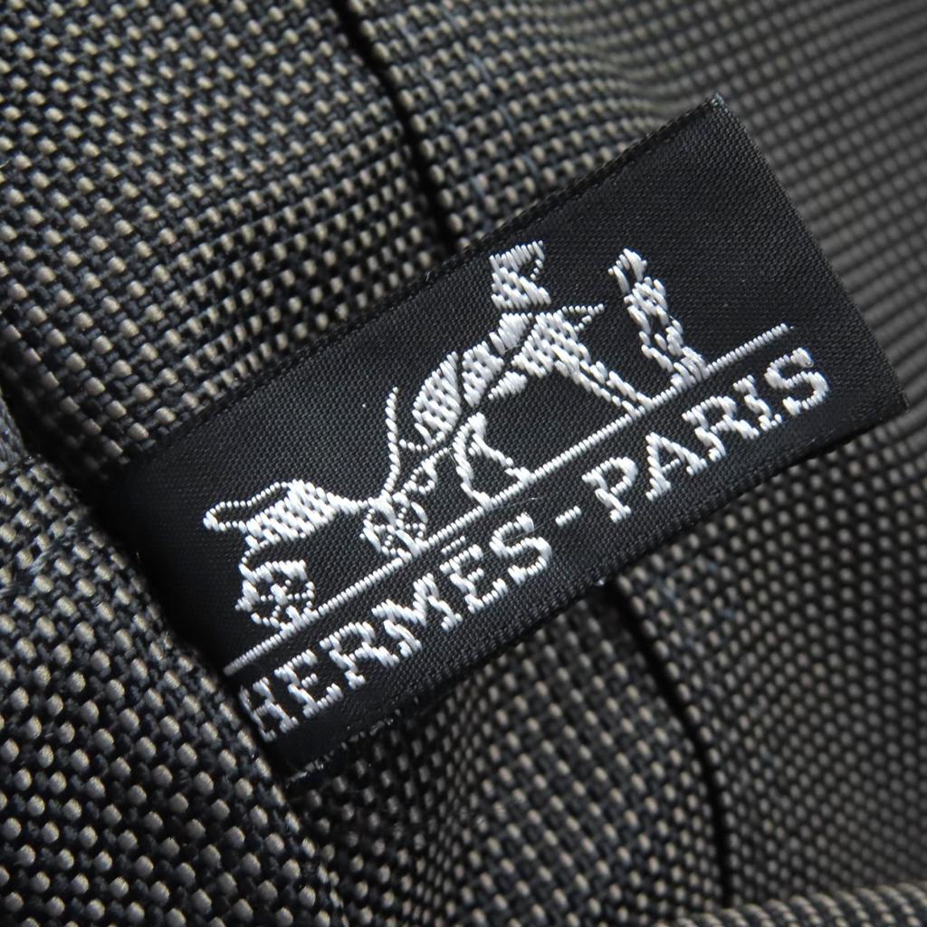 Great HERMES Tote Bag Her Line MM H Logo with Serie Buttons On Canvas Gray Women Used