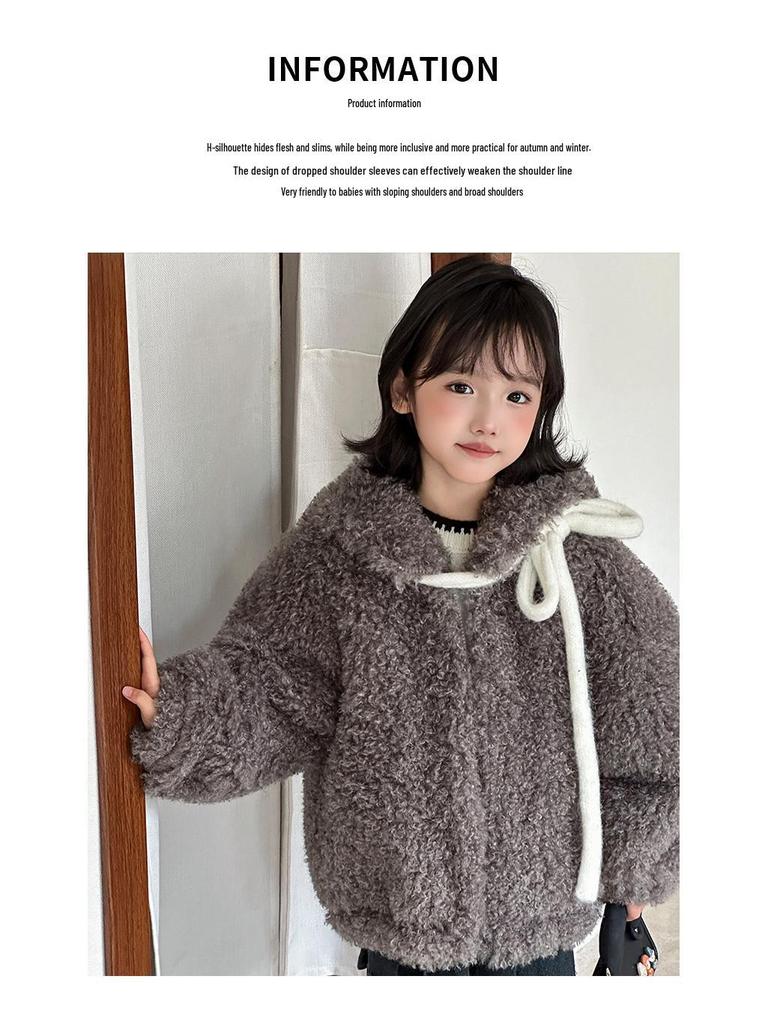 2025 Herbst/Winter Kinder Plüsch Hasenohren Kunstfellmantel