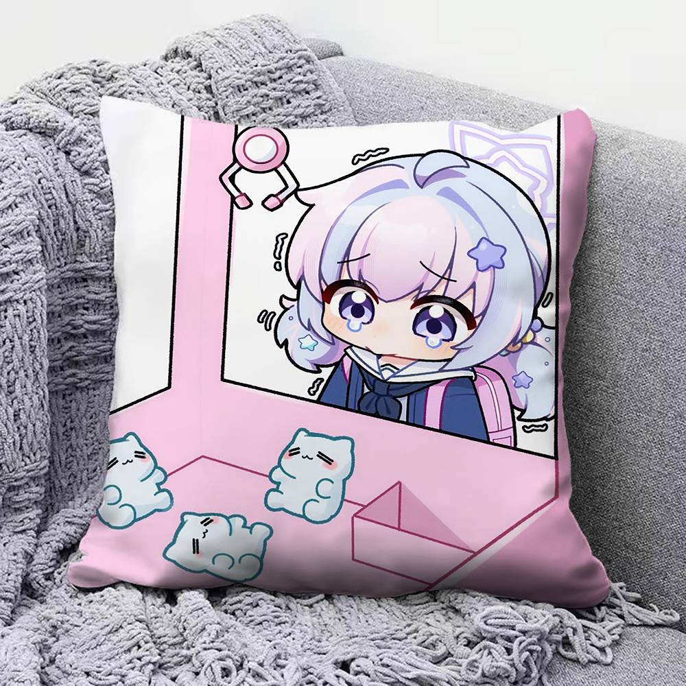 Anime Chibi Blue Archive Cute Home Sofa Cushion Covers and Aecorative Custom Pillow Covers