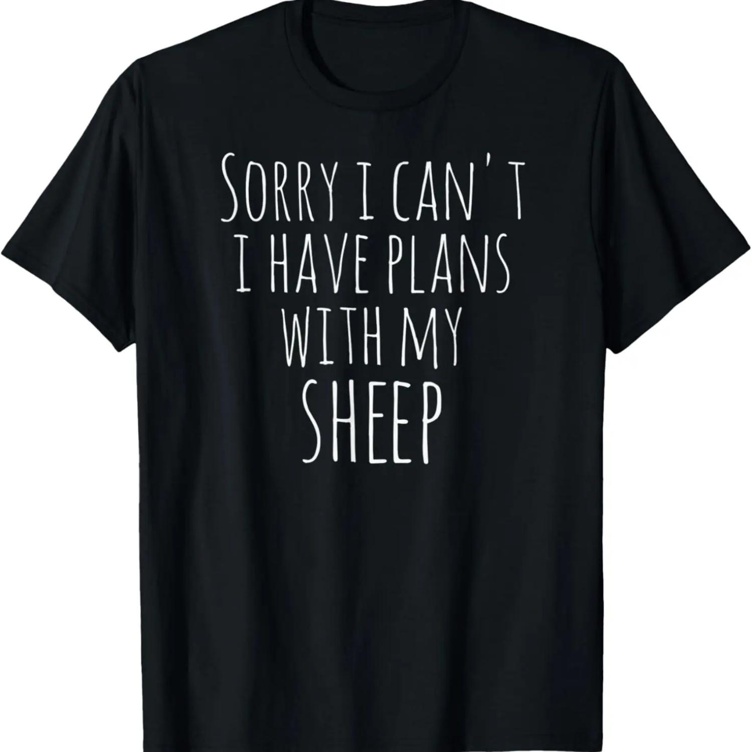 Sheep Sorry I Can t I Have Plans With My Sheep Funny Sheep T-Shirt S чёрный