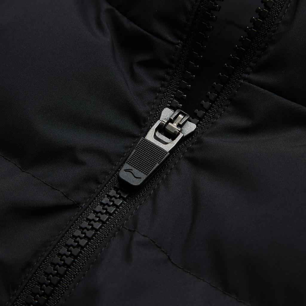 Li Ning Wygodna Casualowa Kamizelka ze Stójką Zapinana na Zamek z Nadrukiem Liter Męska Kamizelka Czarna AMMU029-1