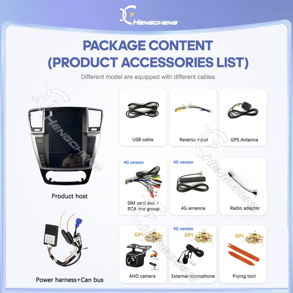 12.1" For Mercedes Benz GL ML W166 X166 2012-2015 Car Multimedia Video Player GPS Navigation Android11 8+128G 8Core CarPlay 4G