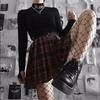 Women's Letter Embroidery Black Tight-fitting Long-sleeved Short Top Harajuku Style Retro Solid Color Top