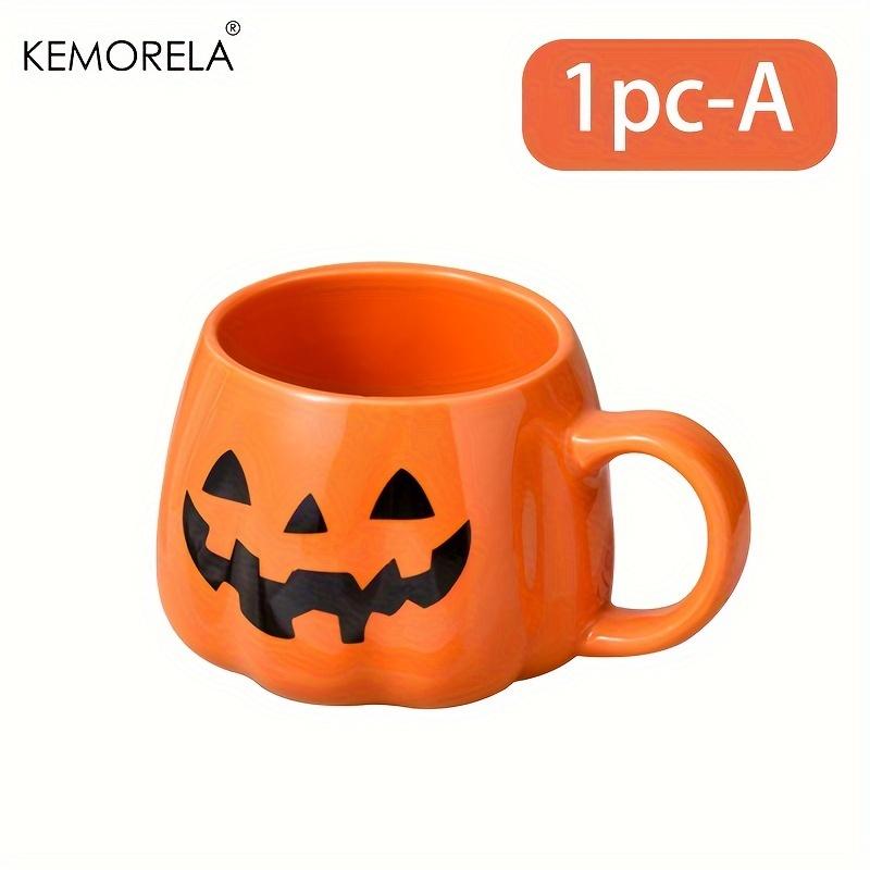 

400ml Halloween Pumpkin Mug Ceramic Cute Coffee Cup with Decorative Pattern Birthday Tabletop Drinkware for Halloween Party Gift 400ml
