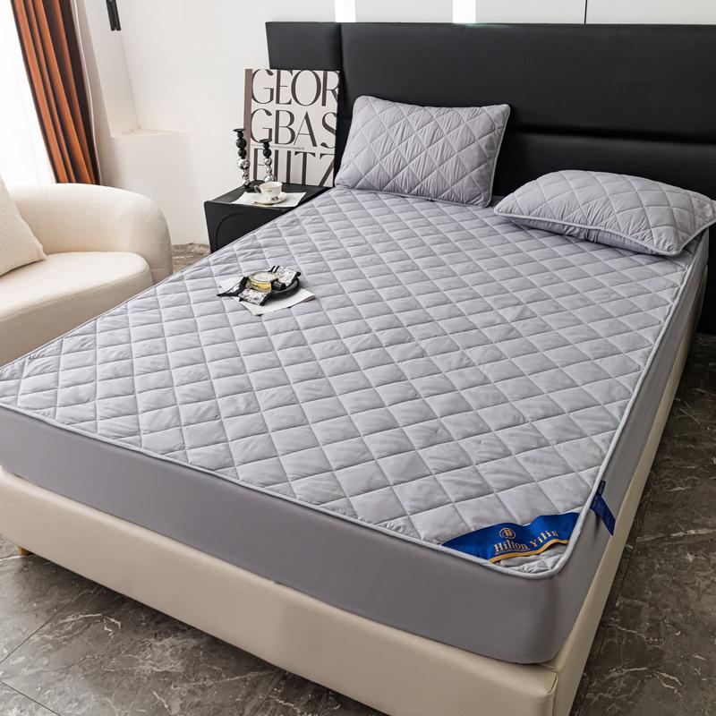 Maternal and Baby Grade Cotton Padded Bedsheet, Solid Color Hotel Same Style Mattress Protective Cover