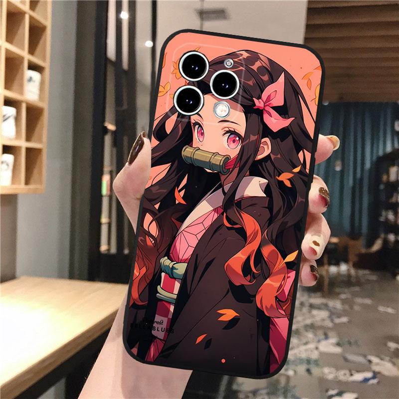 Nezuko Kamado Demon Slayer Phone Case For iphone 17 Pro Max Air 16 15 14 13 Pro Max 15 16 Pro 15Plus Shell