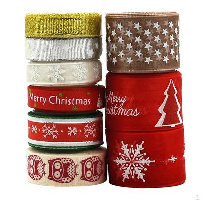 9 Stück 2 Yard verschiedene Weihnachts-Ripsbänder zum Verpacken von Party-Geschenken