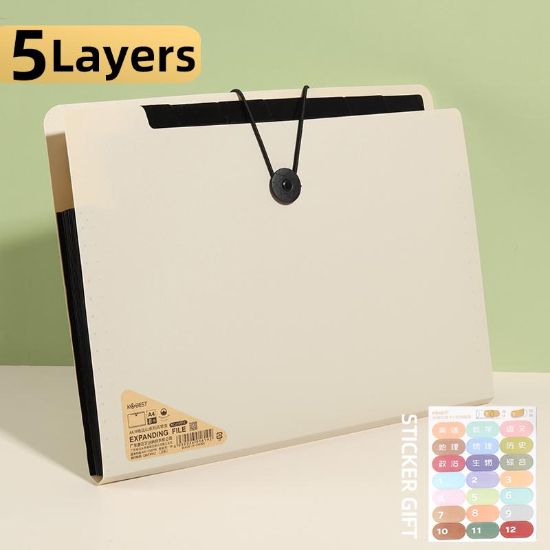 5/8/13 Layers A4 File Folder Storage Bag Test Paper Desktop Tool School Stationery Office Supplies