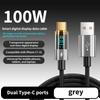 6A Clear Digital Display 100W Type-C Cable for Super Fast Charging - Compatible with Huawei, Xiaomi, Apple PD