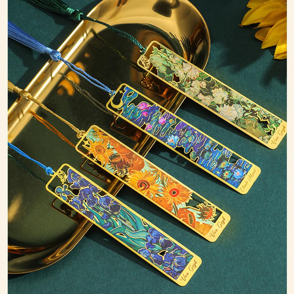 Duté květinové záložky střapce záložky kovové záložky oddělovač stránek knihy čtecí příslušenství dárek pro milovníka knih