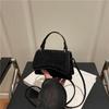 Women Simple Solid Color Suede Small Square Crossbody Handbag For Daily Use