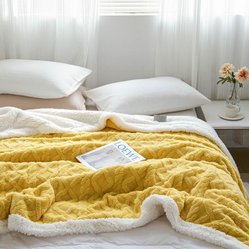Tuff Lamb Fleece Nordic Sofa Blanket: Soft, Solid Color, Year-Round Use