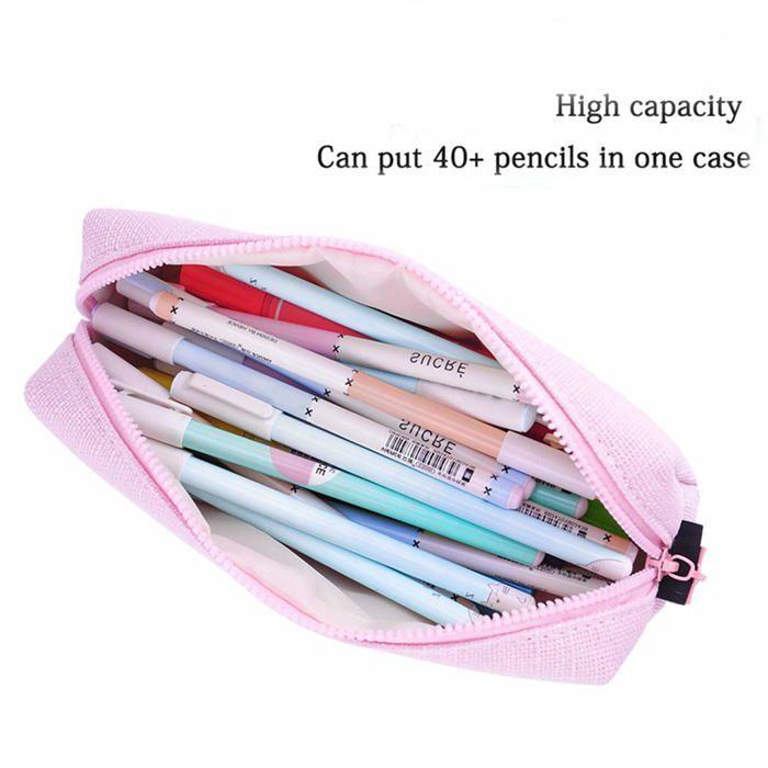 Etui a stylo Isuperb - EU-6X2374-M - Trousses Scolaire Petite Poche Crayon Case Couleur Unie Filles Garcon Pencil Holder