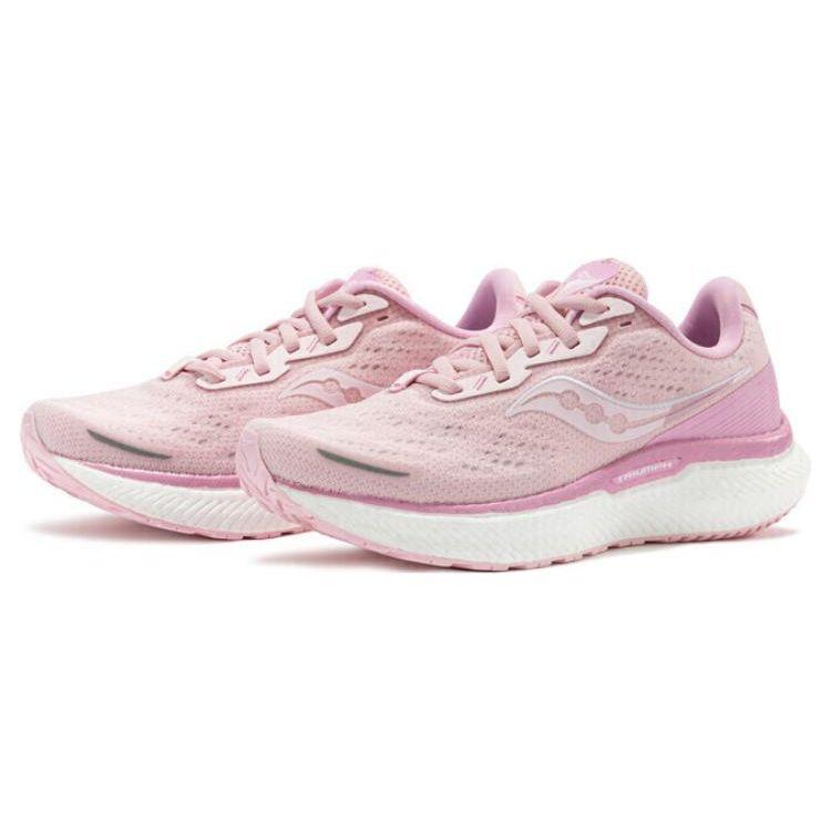 Saucony Triumph 19 Comfortable Sports Cushioning Durable Breathable Support Low-Top Training Running Shoes Unisex running shoes Pink White S20678-100