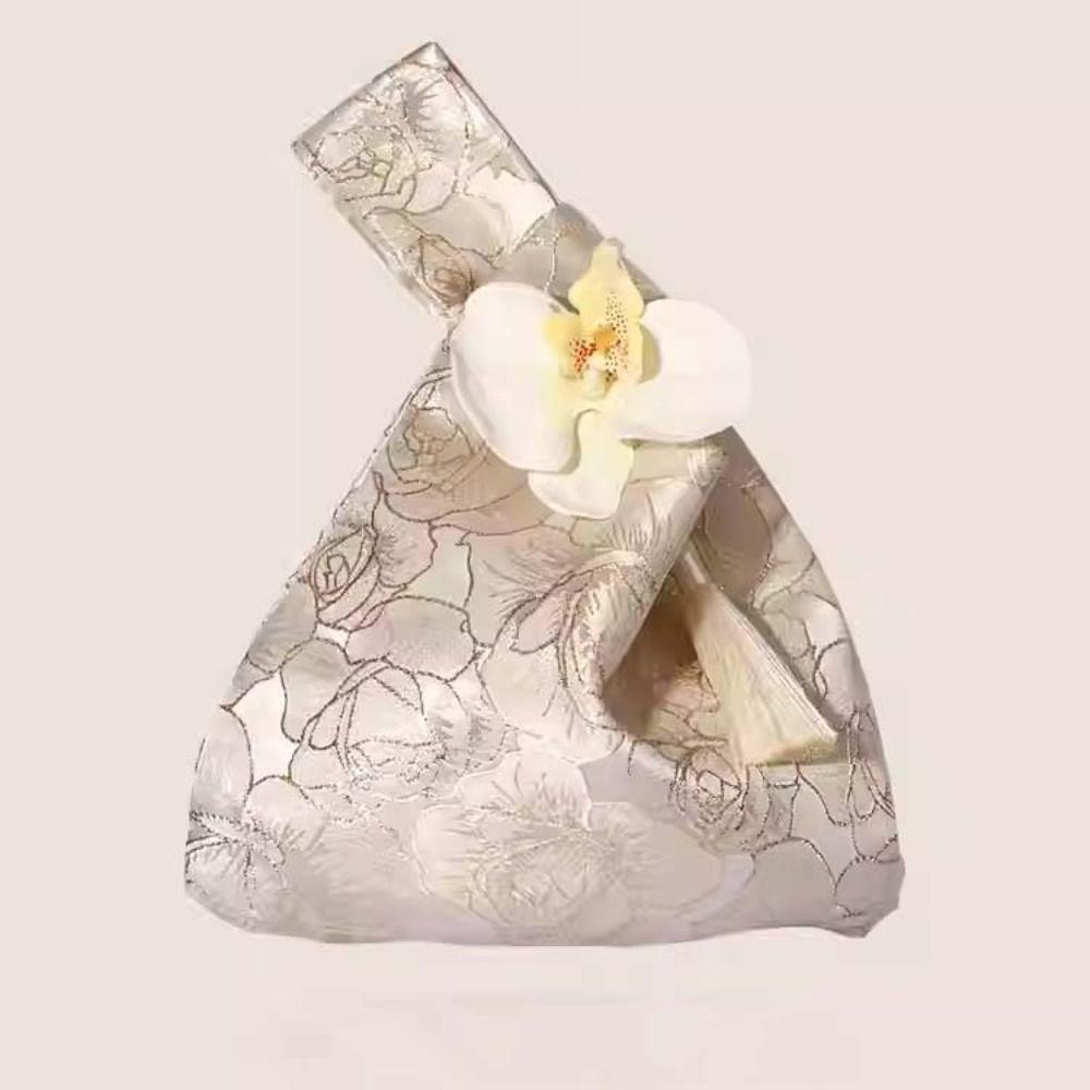 Temperament Tassel Knot Wrist Bag Orchid Flower Wedding Candy Bag Cosmetic Bag