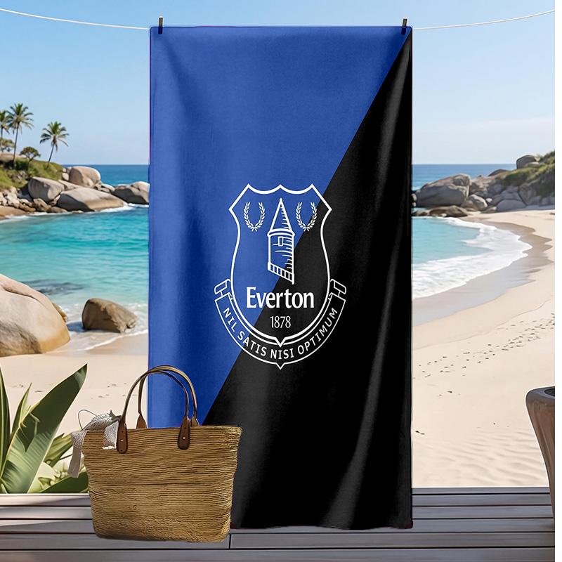 Asciugamano da Spiaggia con Stampa del Football Club Everton, Asciugamano Grande Morbido ad Asciugatura Rapida per Spiaggia Campeggio Nuoto