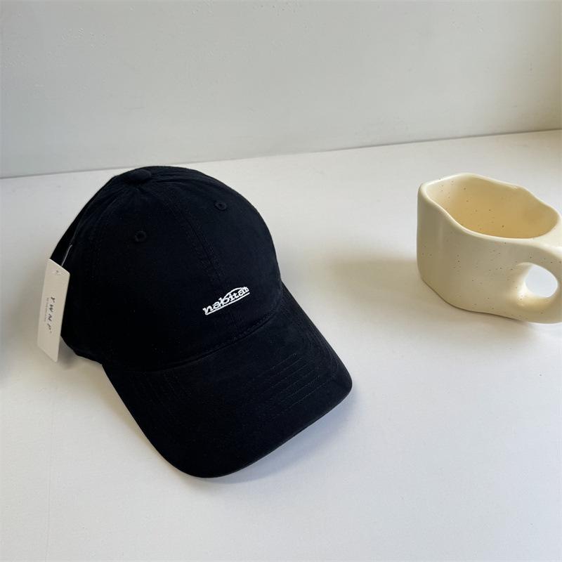 ins soft top simple embroidery baseball cap women spring and summer out of the street wide brim show face small cap couple shade