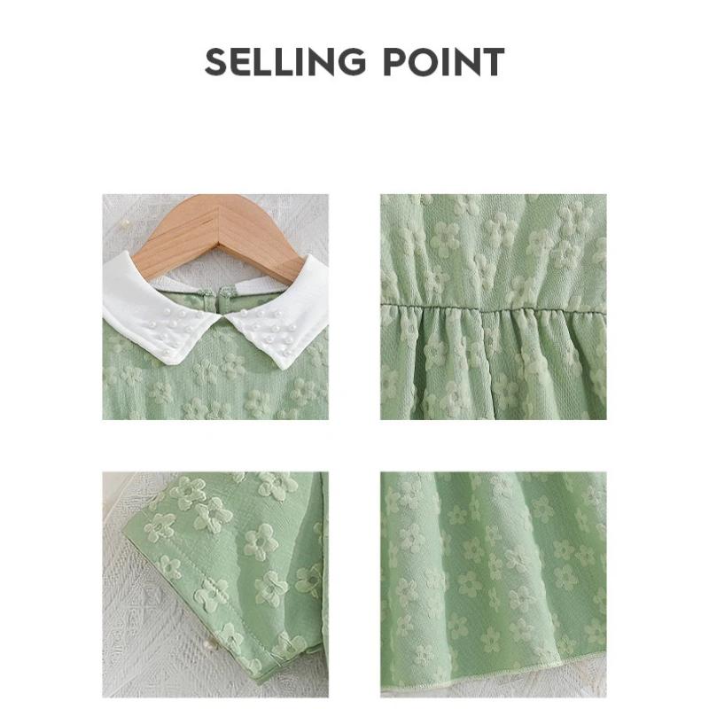 Vestido Verde Dulce Para Niñas - Vestido de Princesa de Moda de Verano para Niños
